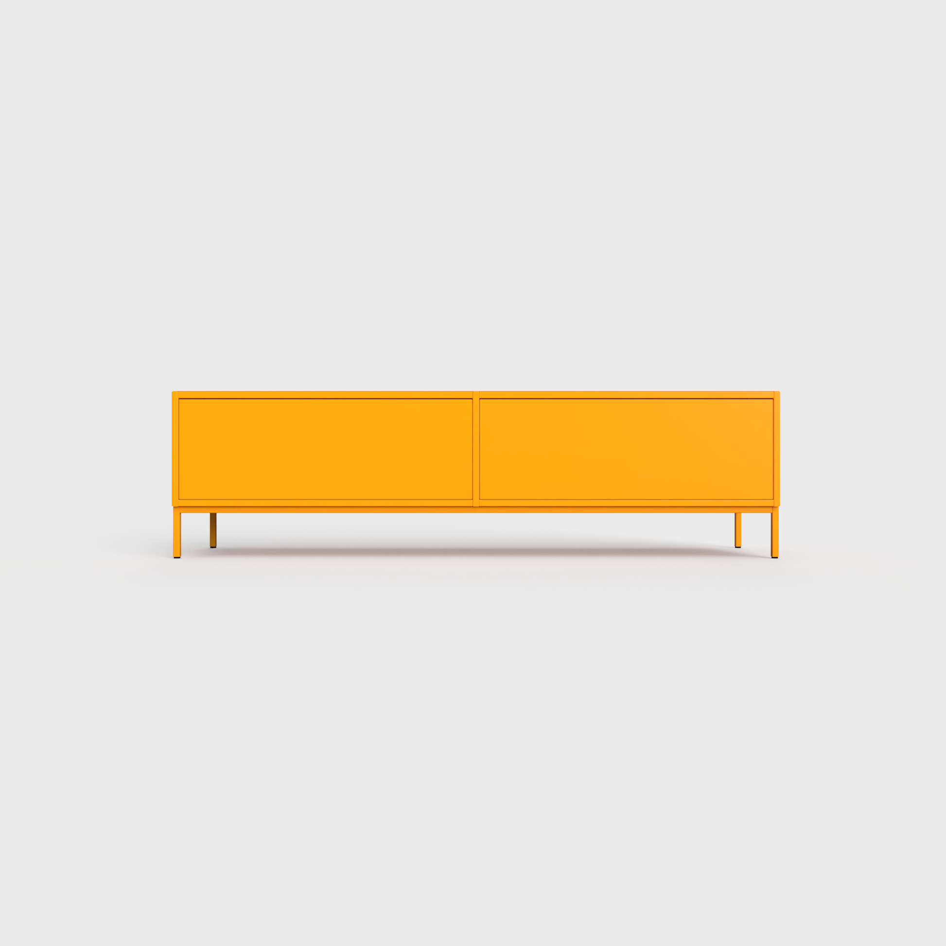 Prunus 01 Lowboard in Orange color, powder-coated steel, elegant and modern piece of furniture for your living room