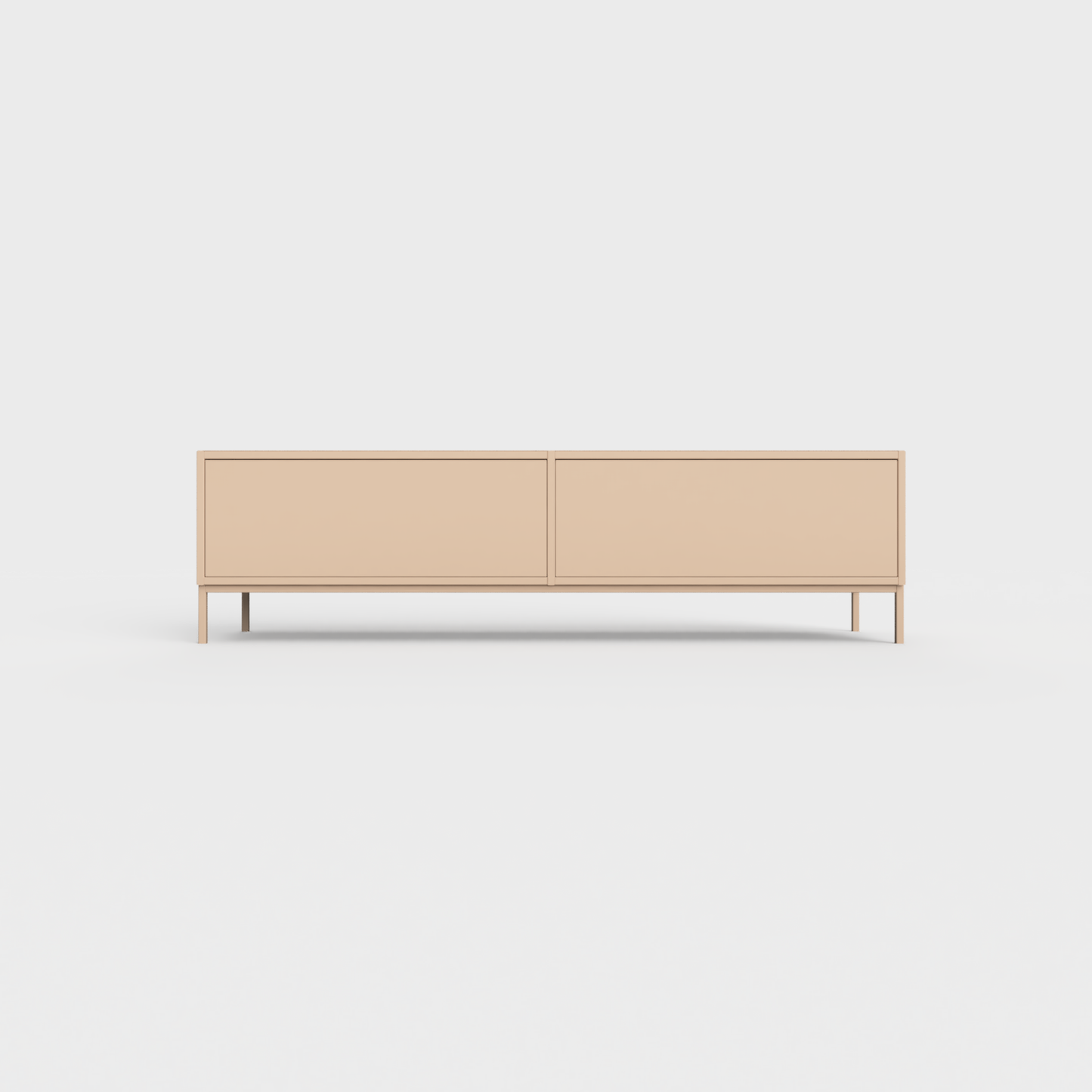 Prunus 01 Lowboard in Pastel Salmon color, powder-coated steel, elegant and modern piece of furniture for your living room
