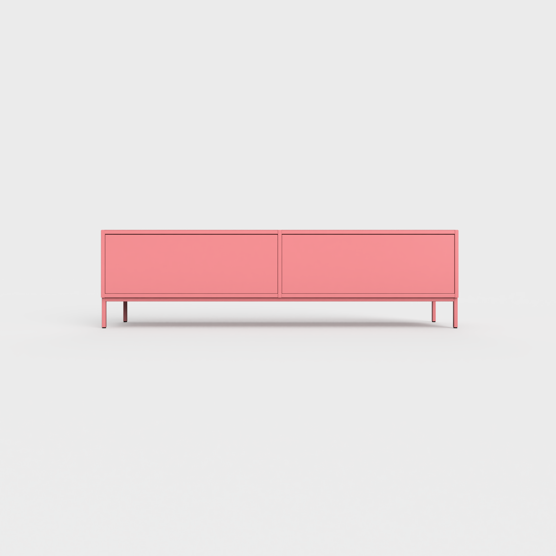 Prunus 01 Lowboard in Rose color, powder-coated steel, elegant and modern piece of furniture for your living room