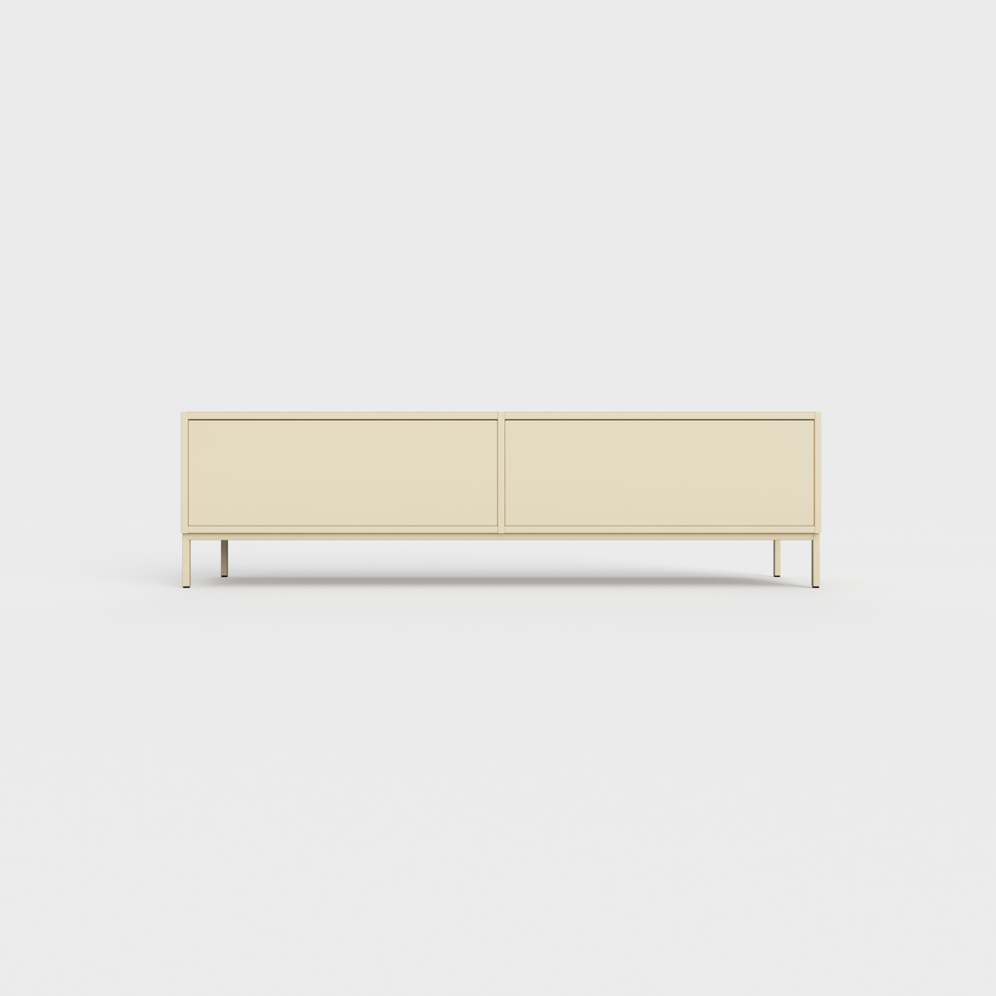 Prunus 01 Lowboard in Sand color, powder-coated steel, elegant and modern piece of furniture for your living room