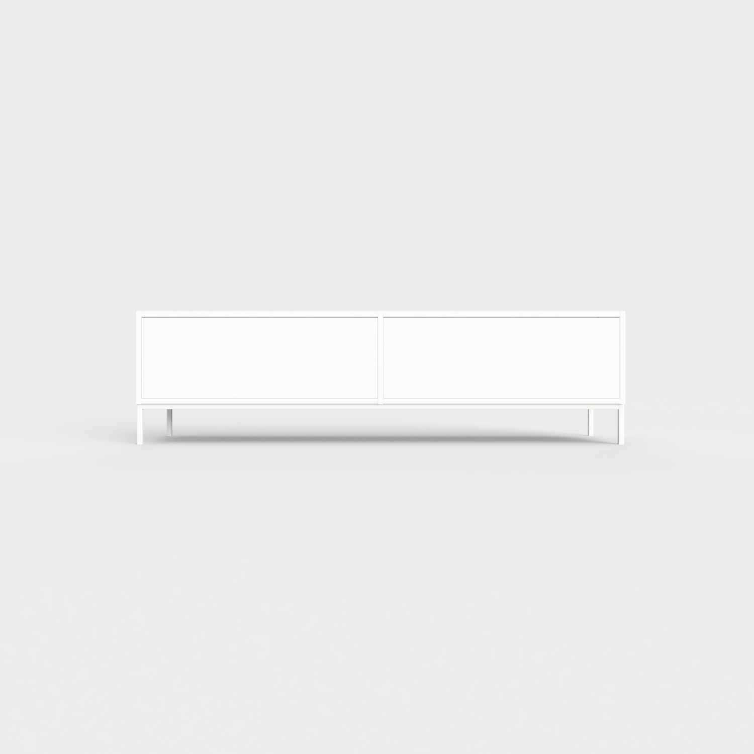 Prunus 01 Lowboard in White color, powder-coated steel, elegant and modern piece of furniture for your living room