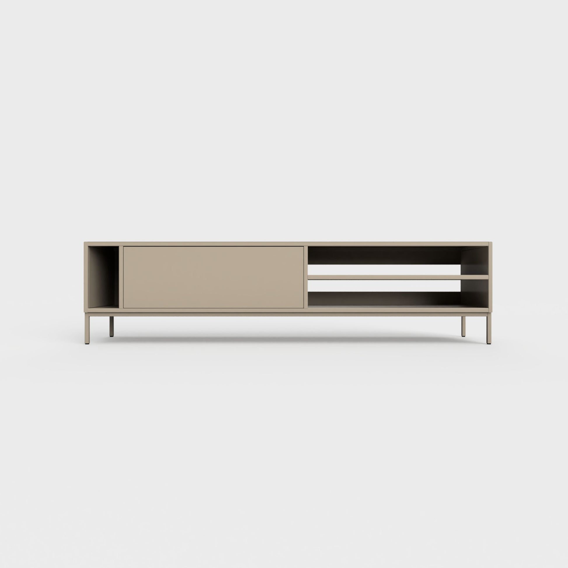 Prunus 03 Lowboard in cold beige, powder-coated steel, elegant and modern piece of furniture for your living room