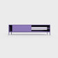 Prunus 03 Lowboard in iris violet color, powder-coated steel, elegant and modern piece of furniture for your living room