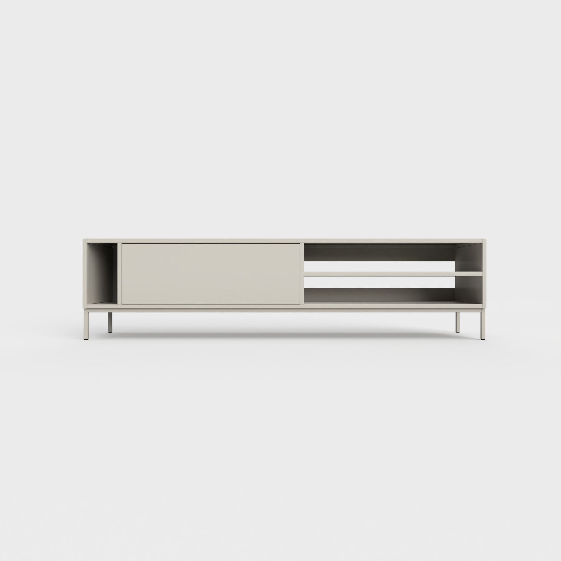 Prunus 03 Lowboard in light beige, powder-coated steel, elegant and modern piece of furniture for your living room