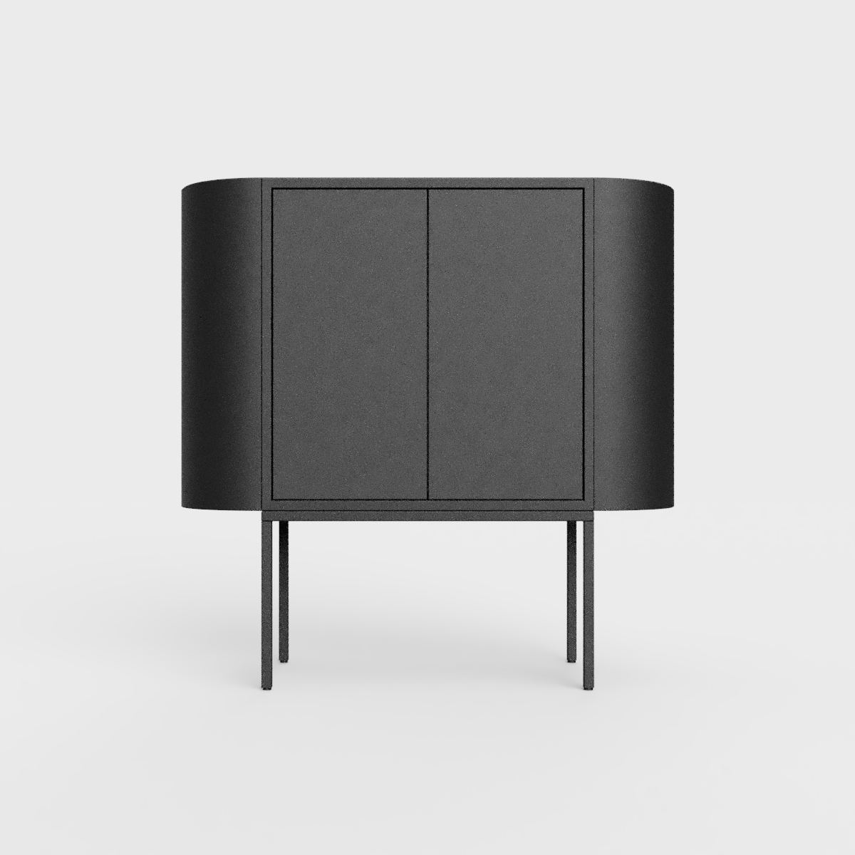Siena 01 Sideboard in black color, powder-coated steel, elegant and modern piece of furniture for your living room