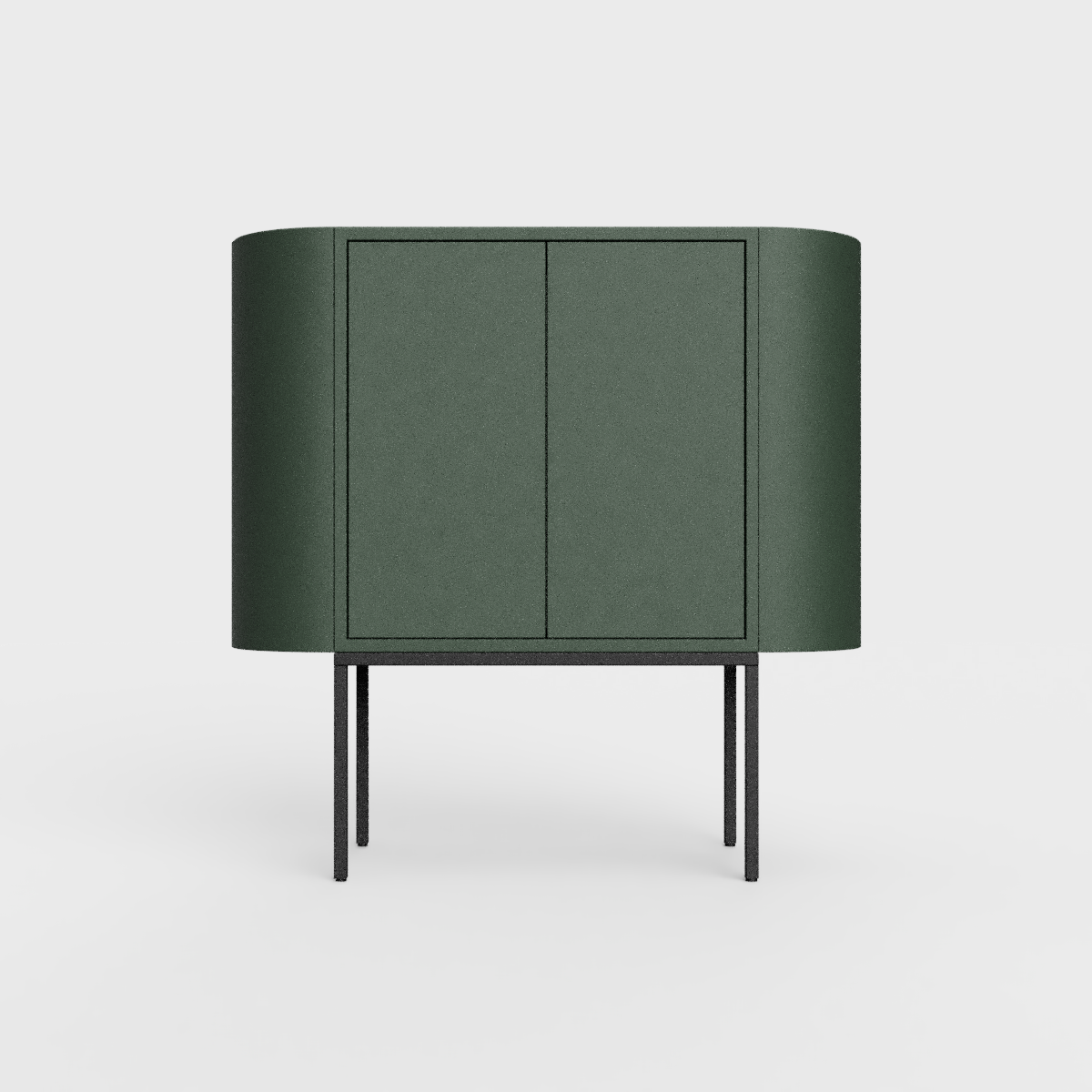 Siena 01 Sideboard in bottle green color, powder-coated steel, elegant and modern piece of furniture for your living room