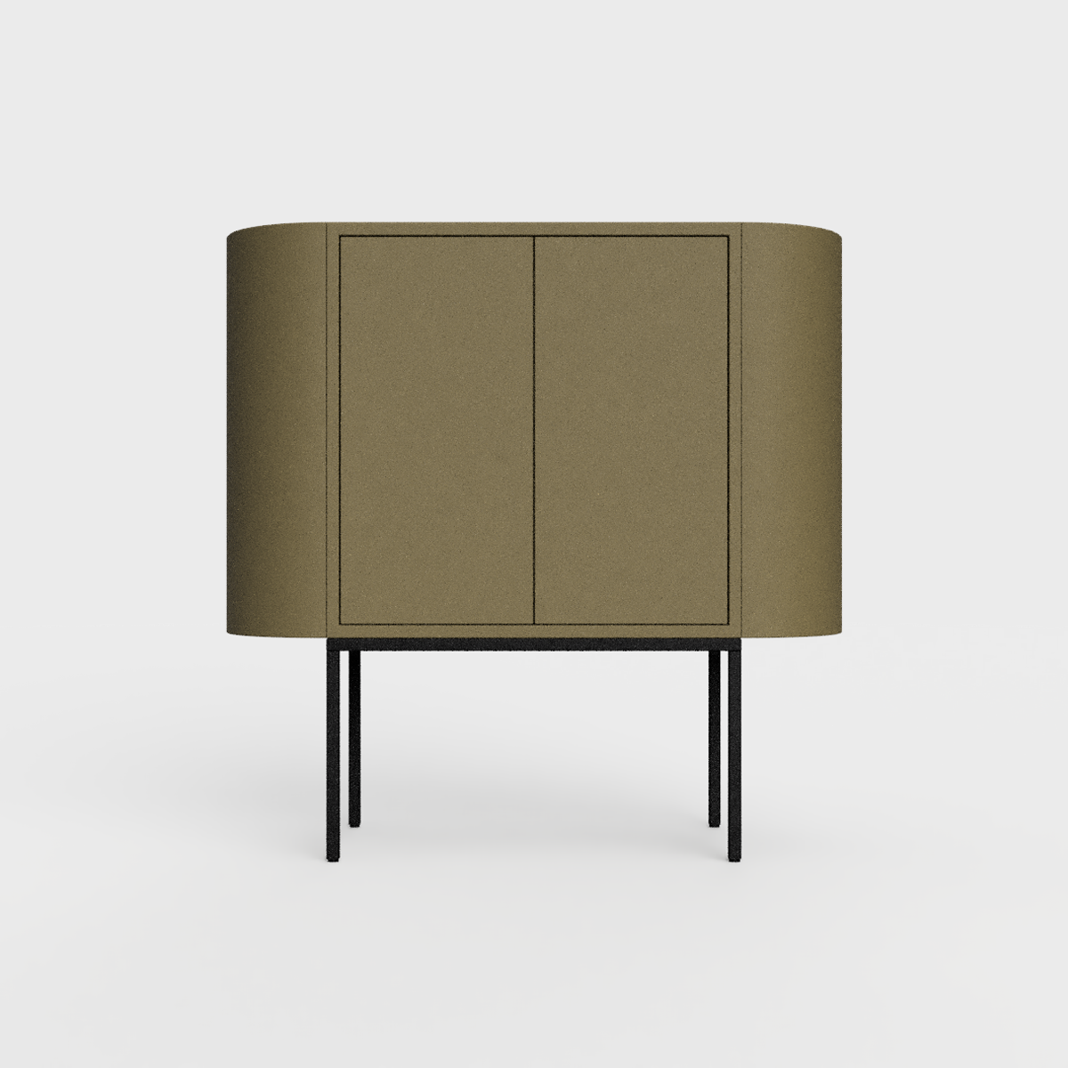 Siena 01 Sideboard in Brown Olive color, powder-coated steel, elegant and modern piece of furniture for your living room