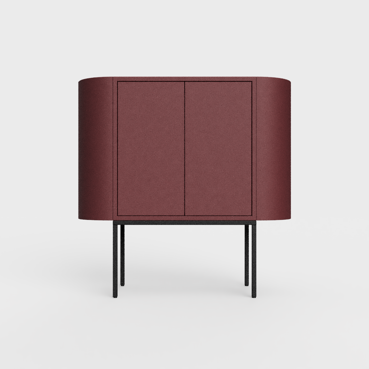 Siena 01 Sideboard in burgundy blue color, powder-coated steel, elegant and modern piece of furniture for your living room