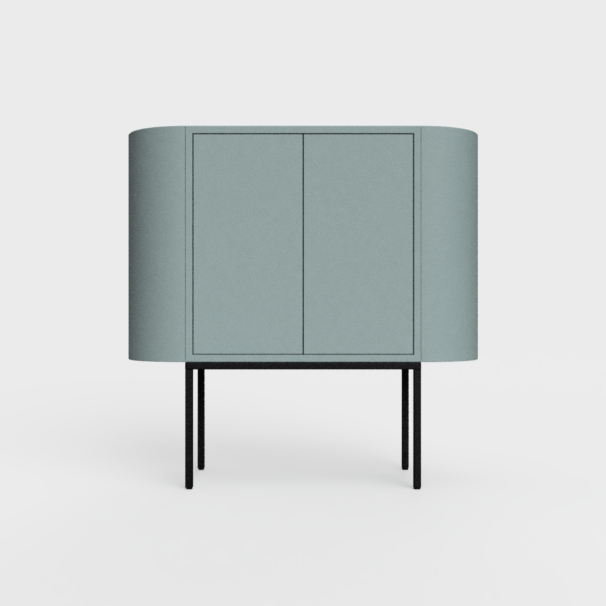 Siena 01 Sideboard in celadon green blue color, powder-coated steel, elegant and modern piece of furniture for your living room
