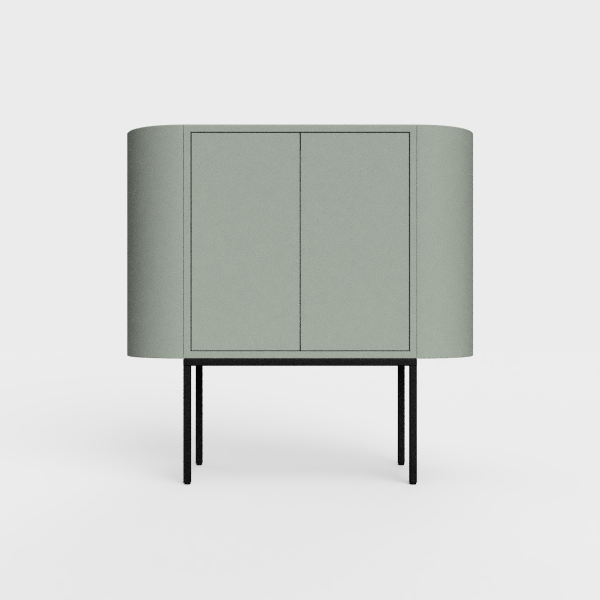 Siena 01 Sideboard in dark matcha green color, powder-coated steel, elegant and modern piece of furniture for your living room