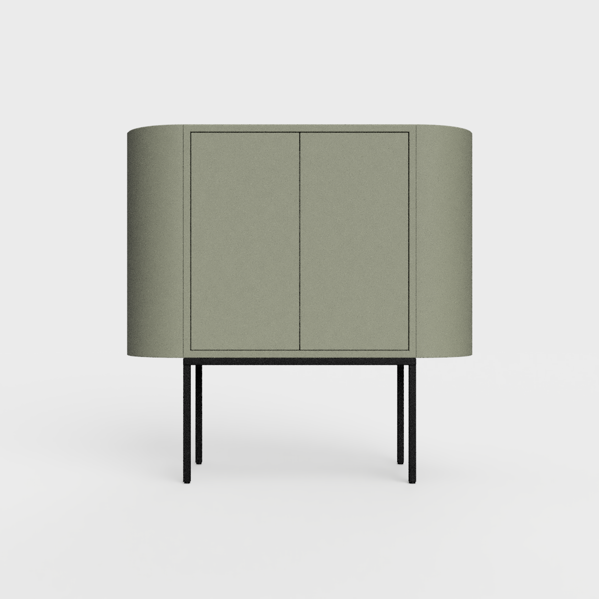 Siena 01 Sideboard in faded olive color, powder-coated steel, elegant and modern piece of furniture for your living room