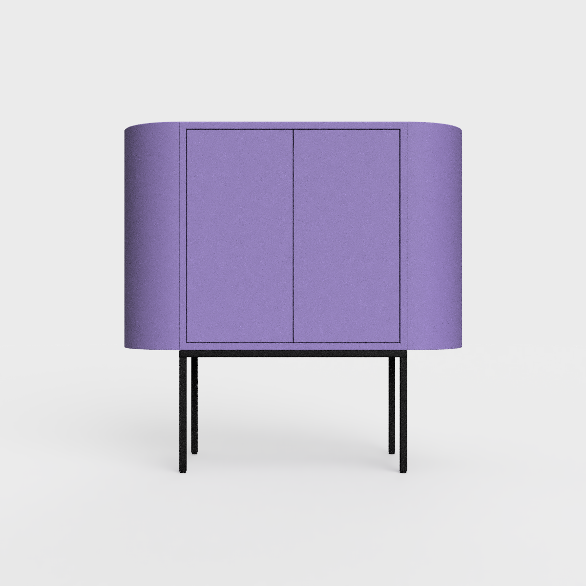 Siena 01 Sideboard in iris color, powder-coated steel, elegant and modern piece of furniture for your living room