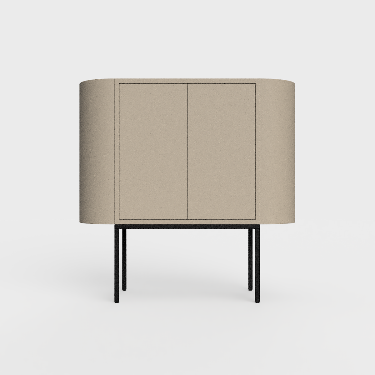 Siena 01 Sideboard in khaki color, powder-coated steel, elegant and modern piece of furniture for your living room
