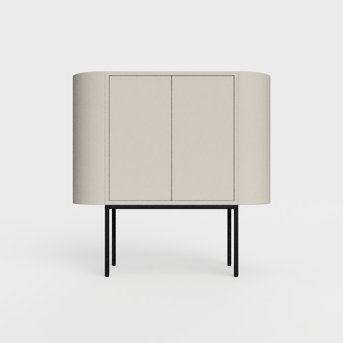 Siena 01 Sideboard in light beige color, powder-coated steel, elegant and modern piece of furniture for your living room