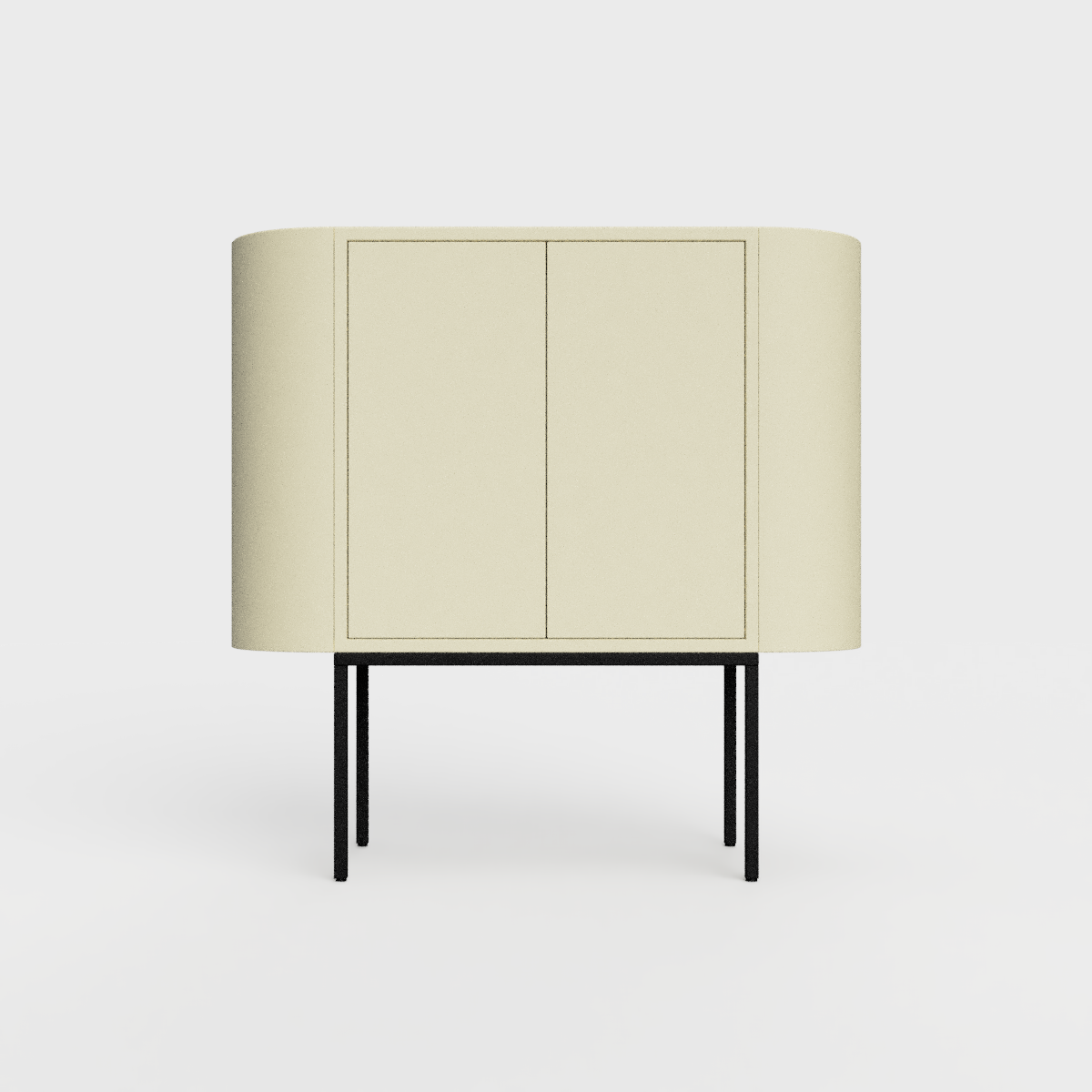 Siena 01 Sideboard in light ecru color, powder-coated steel, elegant and modern piece of furniture for your living room