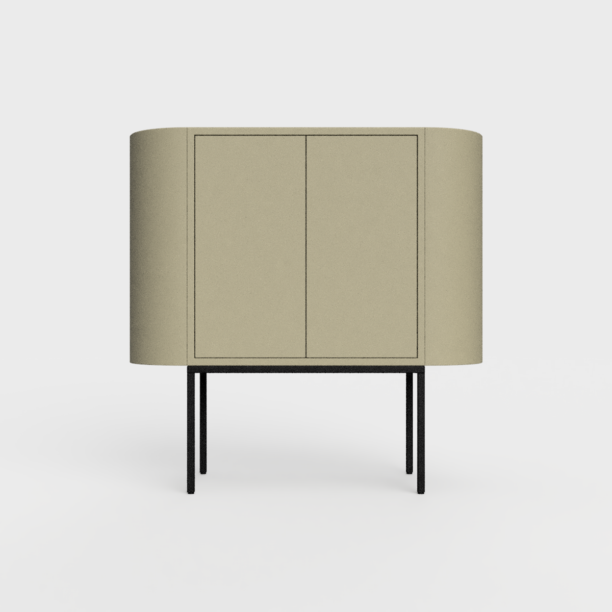 Siena 01 Sideboard in light olive color, powder-coated steel, elegant and modern piece of furniture for your living room