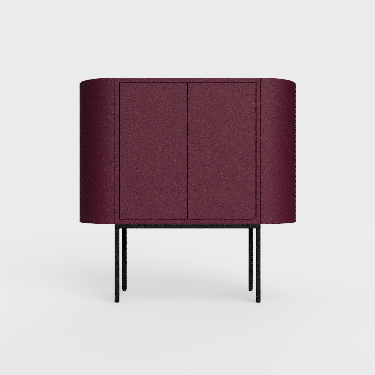 Siena 01 Sideboard in plum color, powder-coated steel, elegant and modern piece of furniture for your living room