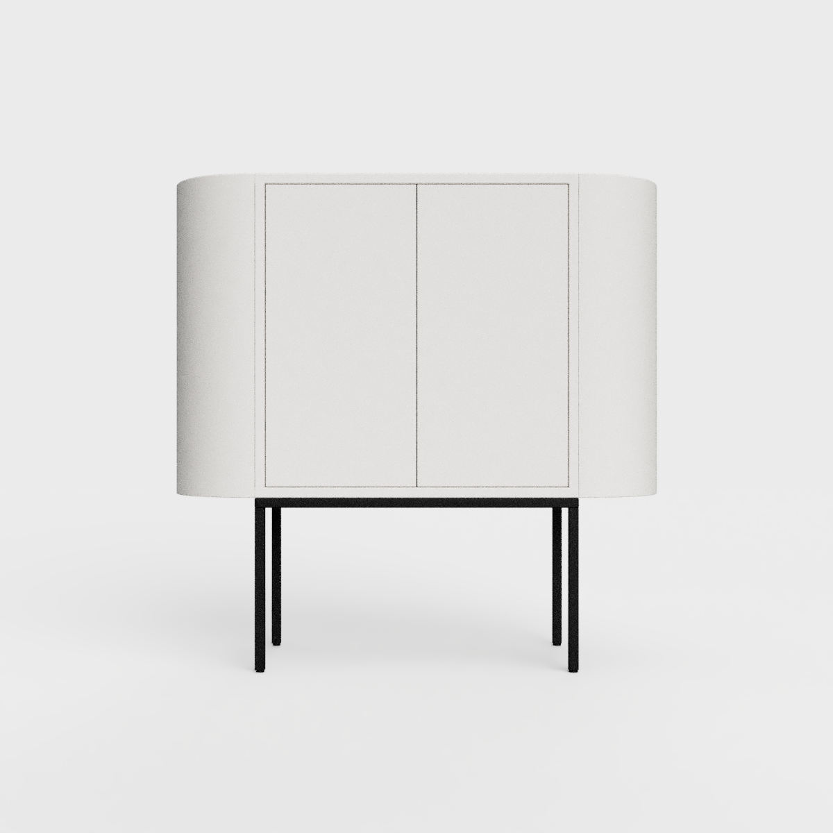 Siena 01 Sideboard in White color, powder-coated steel, elegant and modern piece of furniture for your living room